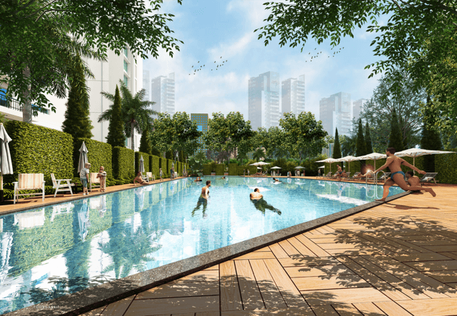 Swimming pool at Nikhar Celio